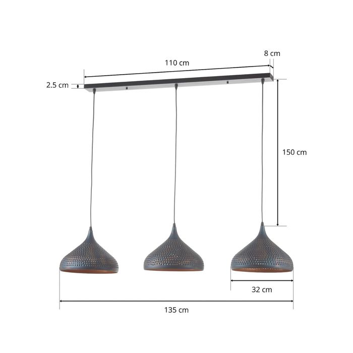 Lampa wiszaca Punchray 3 punktowa