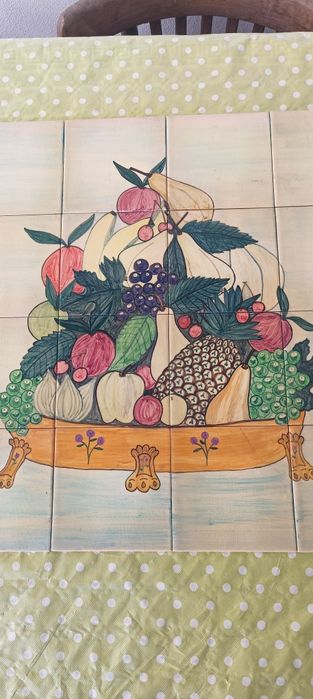 Painel de azulejos pintado à mão