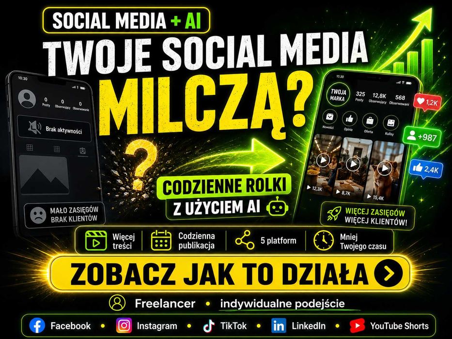 Prowadzenie Social Media z użyciem AI | Rolki, Reels, TikTok, Shorts | Automatyzacja publikacji