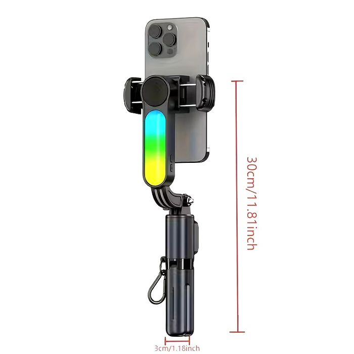 Стабілізатор для телефону 360°, стедікам з RGB світлом, штатив, пульт