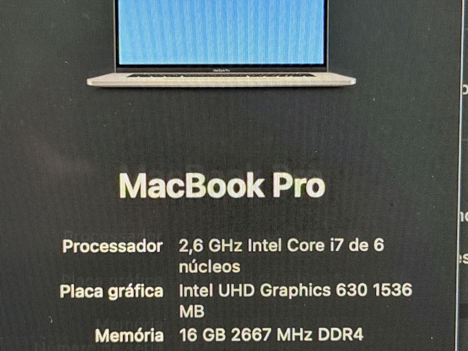 MacBook Pro 16” 2019 2.6GHz i7 16GB 512GB Como novo Livre de Icloud