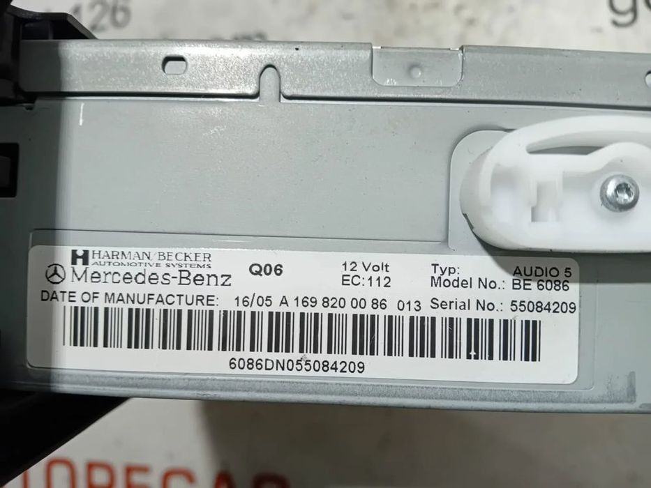 Auto Rádio Mercedes Class A W169A169820086013 Original
