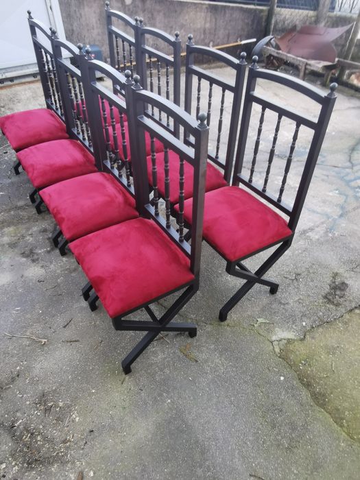 8 cadeiras em ferro forjado