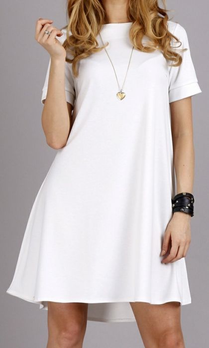 K 42 makadamia NOWA biała sukienka dresowa