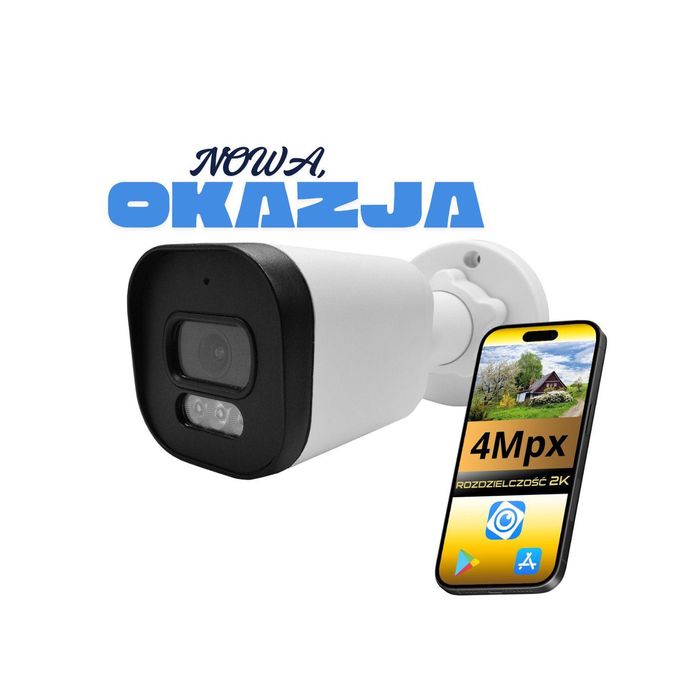Zewnętrzna Kamera do Monitoringu 4MPX. NOWA, OKAZJA!