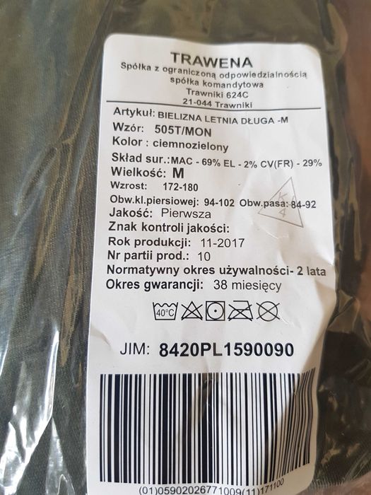 Bielizna letnia długa 505T MON