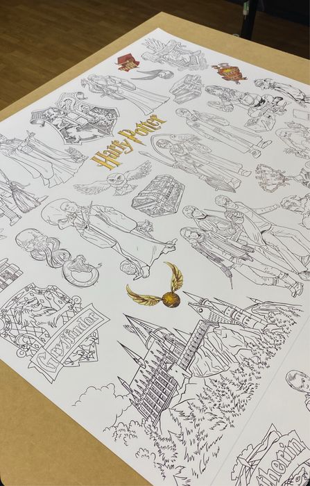 Розмальовка 100х130 см Різдвяна, Зимові свята, Гаррі Поттер, Наруто