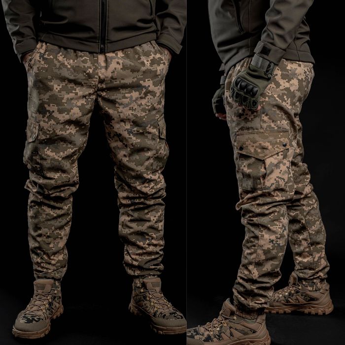 Тактичні зимові карго штани на манжеті  / чоловічі брюки на флісі