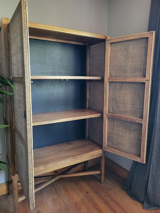 armario, estante,  prateleiras, bar, garrafeira,  area, rattan, rustico
