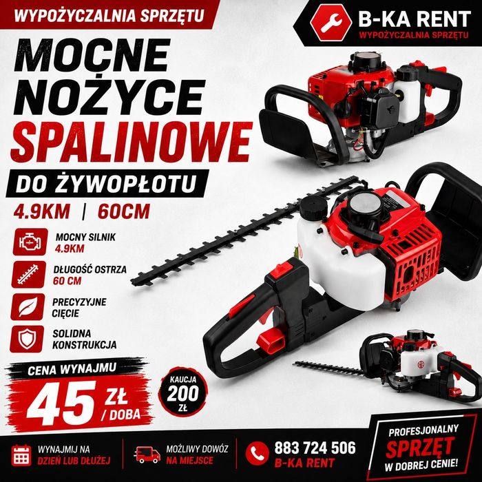 Nożyce spalinowe do żywopłotu 60 cm – WYNAJEM | B-KA RENT