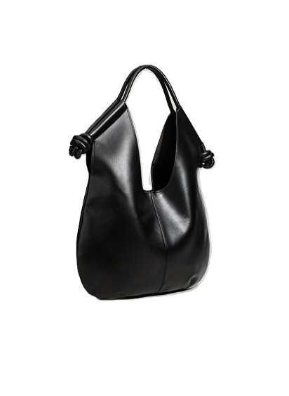 Torebka hobo czarna skóra ekologiczna elegancka worek shopper na ramię