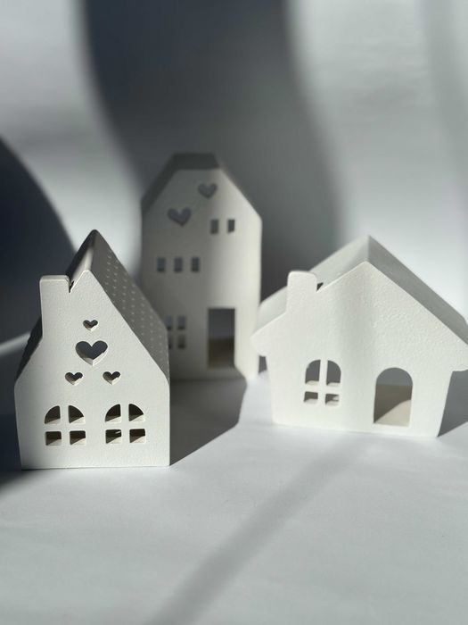 Будиночки світильники з гіпсу