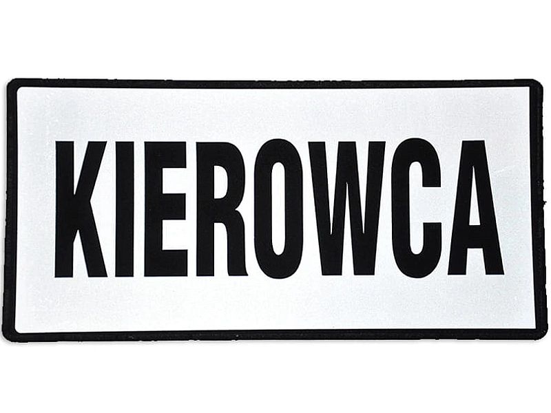 Emblemat KIEROWCA odblaskowy na rzepie 31 x 15 cm NOWY