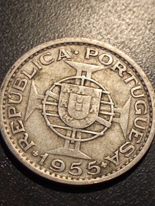 20 escudos - Moçambique 1955	- PRATA - Soberba