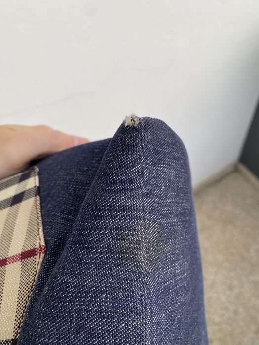 Burberry Lola Bucket Bag - Blue Denim & Leather with Check Pocket