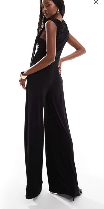 Жіночий комбінезон asos design s чорний асиметричний wide leg