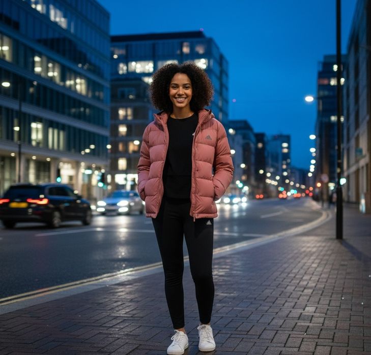 США! Теплий жіночий пуховик Adidas Helionic Hooded HG8745 Оригінал! XS