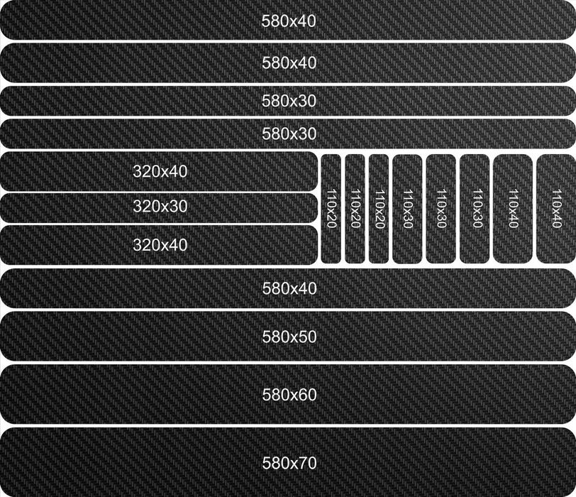 Naklejki ochronne NA ROWER CARBON 58x50cm 19szt