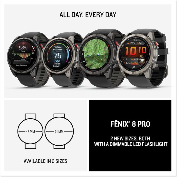 Годинники Garmin Fenix 8 Pro 47 mm та 51 mm AMOLED !! НОВІ! ГАРАНТІЯ !