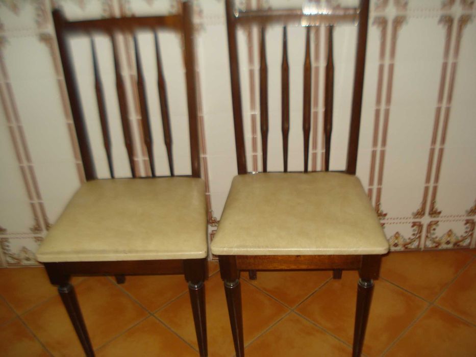 duas cadeiras com estofo de couro