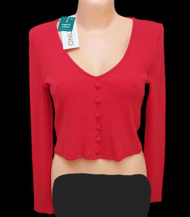 Bawełniana czerwona bluzka ONLY, R. M