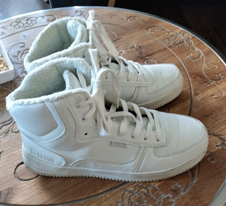 Trampki męskie ocieplane białe Big Star BB174205 - biały