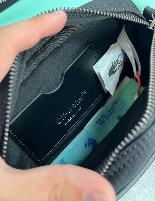 Off-White Hard Core сумка чорна через плече нейлонова чоловіча мужская