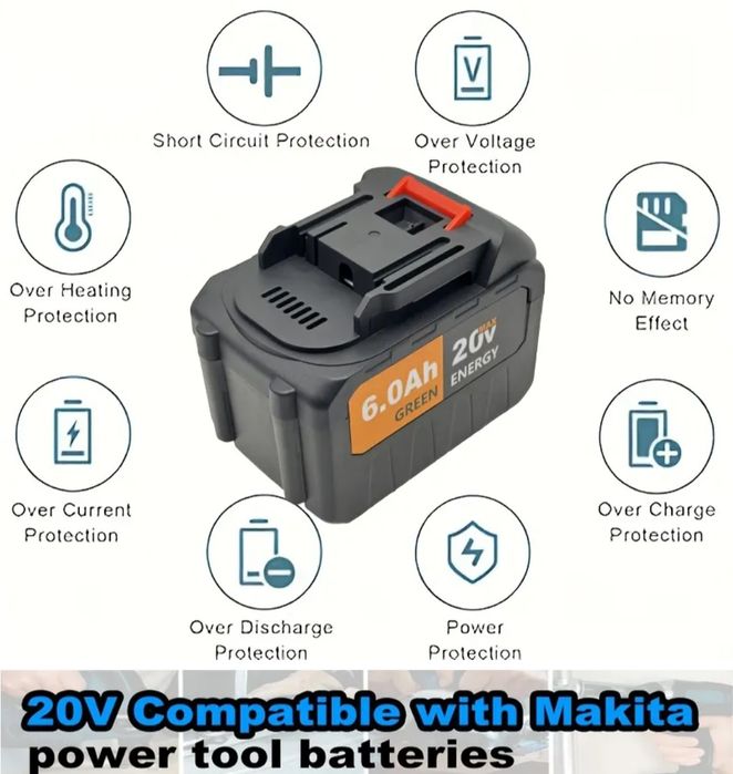 Акумуляторна батарея 6А до інструментів Makita, Revolt, Procraft та...