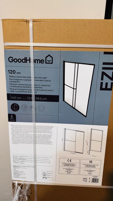 Parawan nawannowy GoodHome Ezili 118x72.5 czarny BS-BS-S101