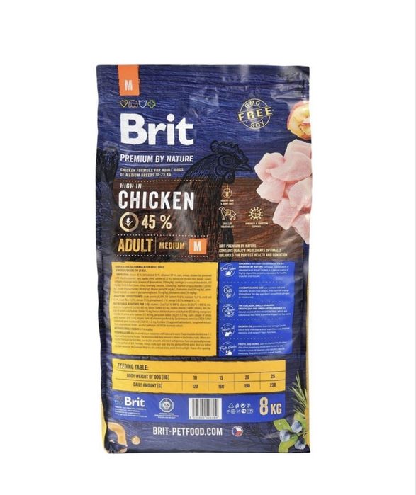 Brit Premium Dog Adult M сухий корм для собак 8 кг - курка