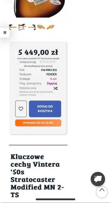 Fender Sstratocaster Vintera 50