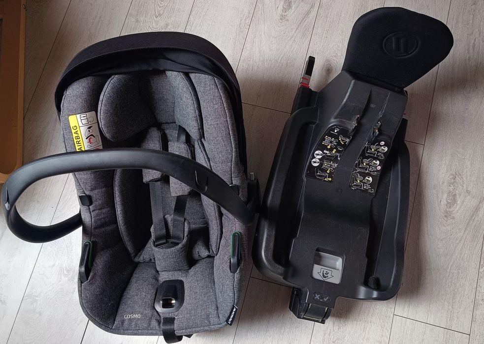 Fotelik Avionaut cosmo szary z bazą ISOFIX+adaptery do wózka gratis