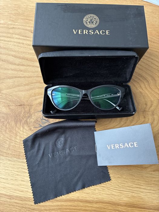 Okulary Versace -0,5 korekcyjne czarne damskie kocie  etui