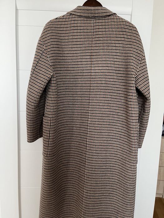 вовняне пальто в клітинку від бренду Massimo Dutti