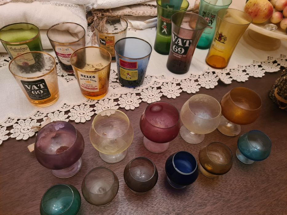 Coleção copos vidro antigos