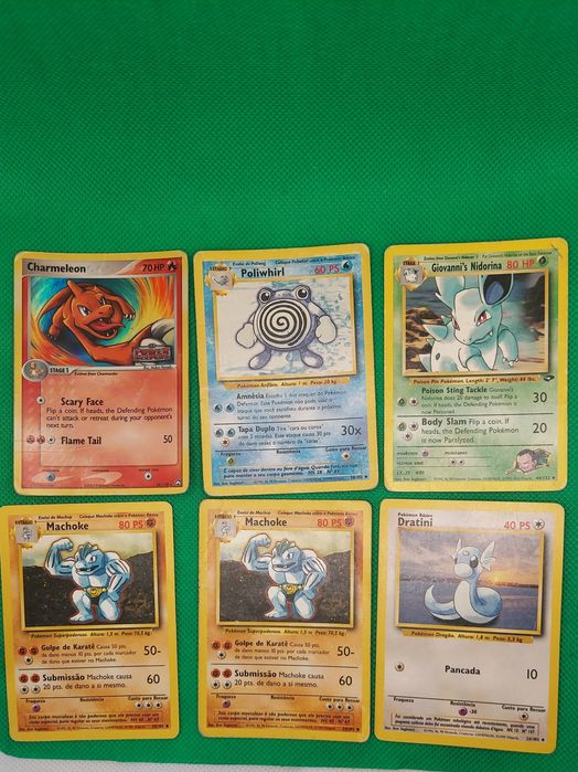 Cartas pokemon raras e incomuns