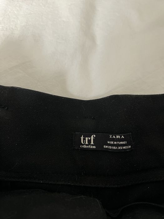 Eleganckie materiałowe spodnie z paskiem Zara XS czarne garniturowe