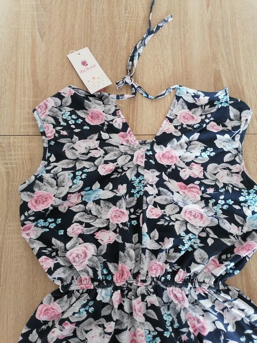 Kombinezon kwiaty koronką L XL