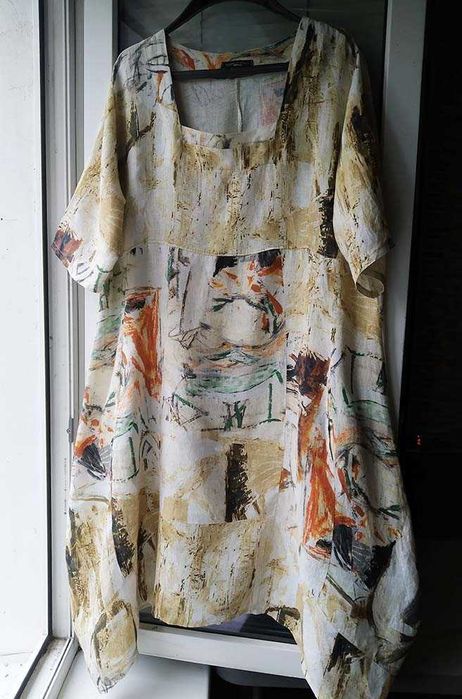 Сукня лляна  бохо  свободное  платье лен  Италия 50-52 льон