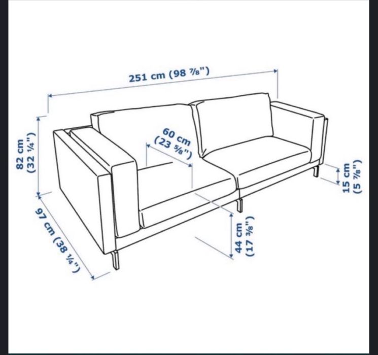 Sofá Nockeby IKEA (3 lugares) Bom estado