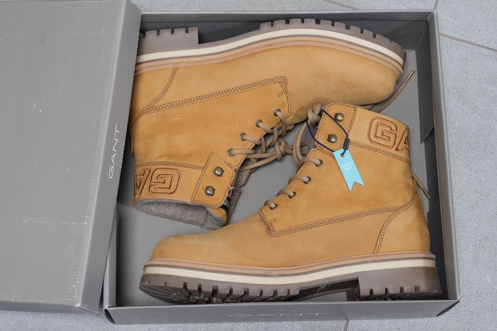 Черевики чоловічі шкіряні з вовною в середені GANT типу Timberland