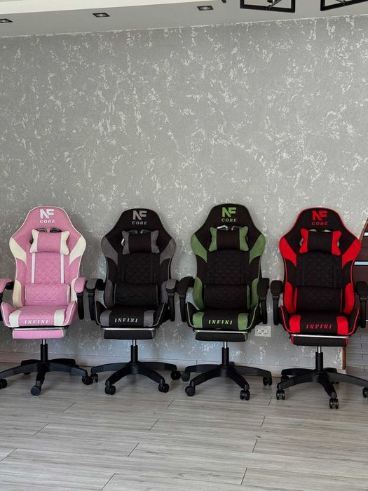 Крісло компютерне з тканини + підніжка КРІСЛО МІЦНЕ до 130кг ПОЛЬША