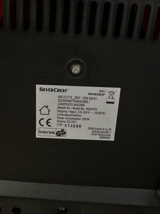 Maszyna do waty cukrowej  SilverCrest