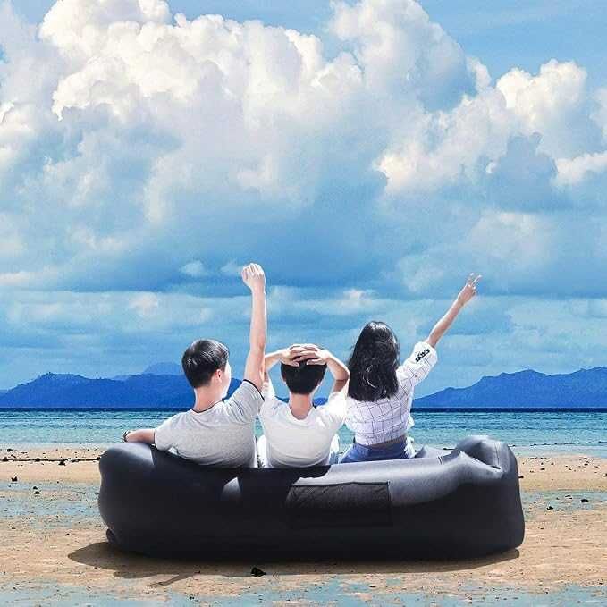 AngLink Nadmuchiwana sofa, wodoszczelna, z 2 wlotami powietrza, Niebieska
