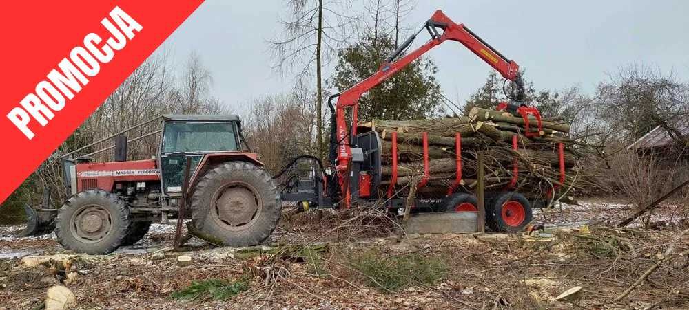 Przyczepa leśna Krpan GP 13 z żurawiem GD 8,6