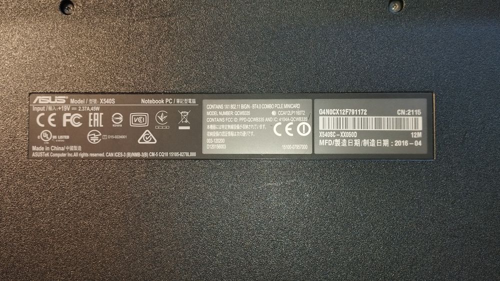 Ноутбук Asus X540SC-XX050D