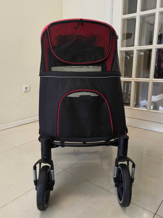 Carrinho Dobrável para Cães (Marca PawHut) - Capacidade de Carga 40 kg, 112x65x100 cm