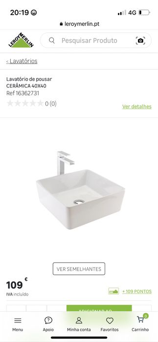 Lavatório de pousar novo