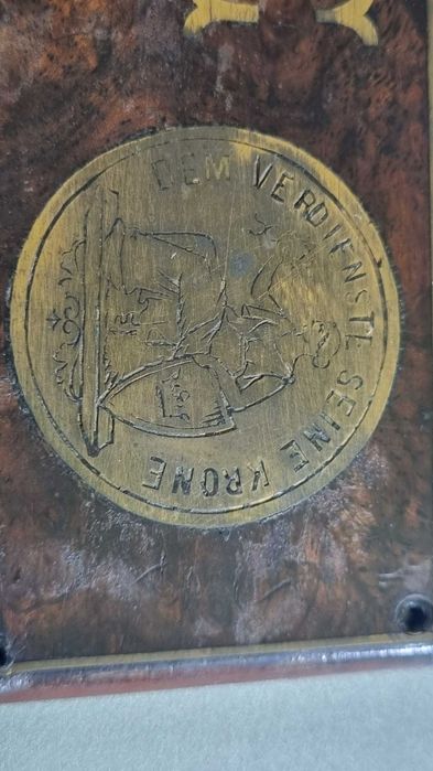 Tabliczka szyld ze starego pianina Berlin 1879 A. Kuntze