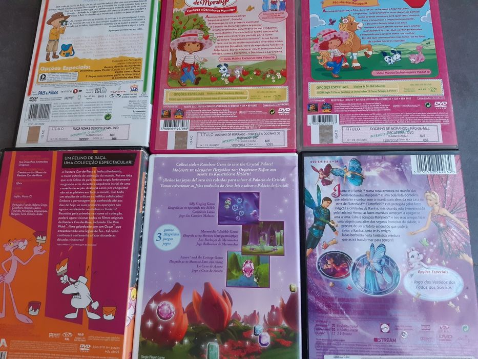 3 DVD's originais animação Barbie Pantera cor de rosa e Docinho de mor
